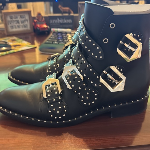 Gently worn Givenchy elegant flat ankle stud boots. Size 40B/10B - Picture 2 of 8
